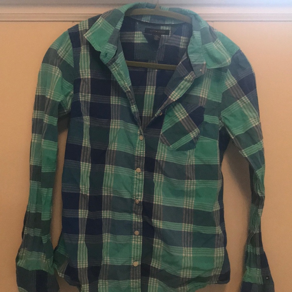 Tommy Hilfiger, plaid shirt, EUC